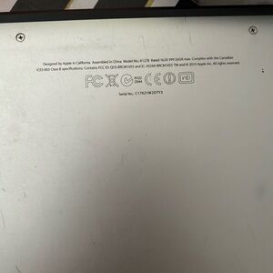 MacBook Pro 13 inch computer it is on the let up days